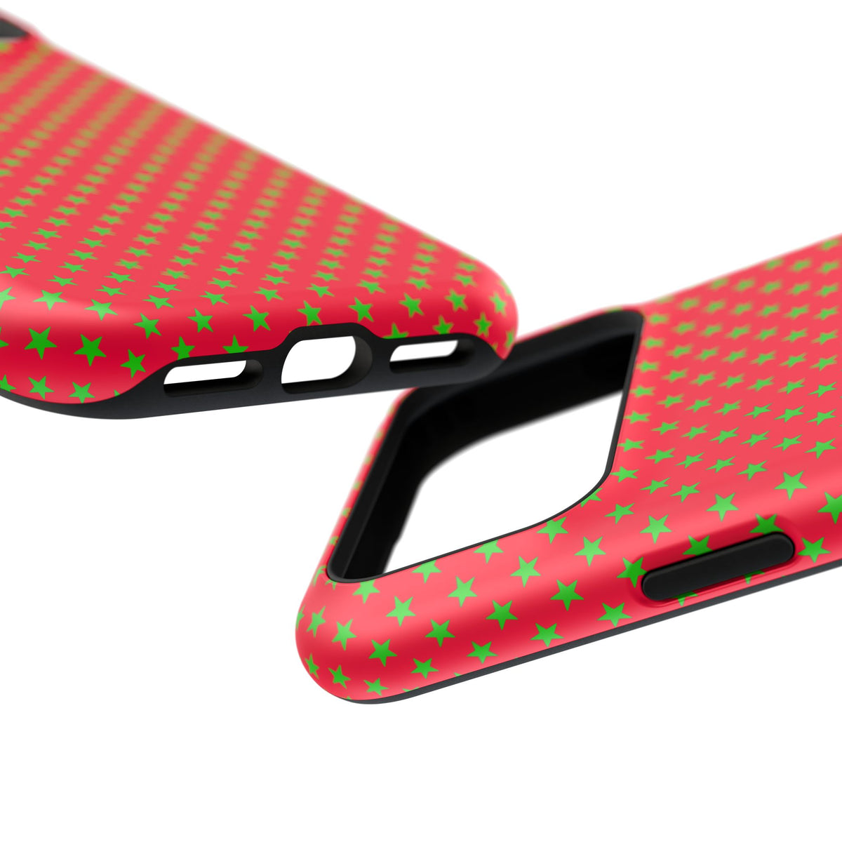 Festive Green Stars on Red MagSafe phone Case