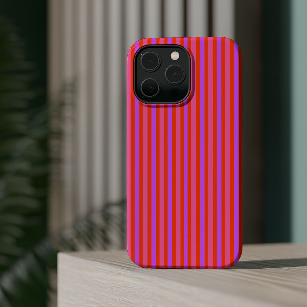 pink and red stripes MagSafe Phone Case
