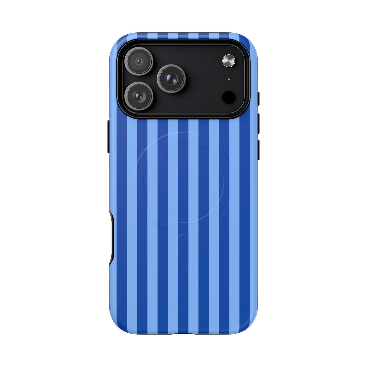 Striped Blue Magnetic Phone Case — Tough MagSafe-Compatible Protection