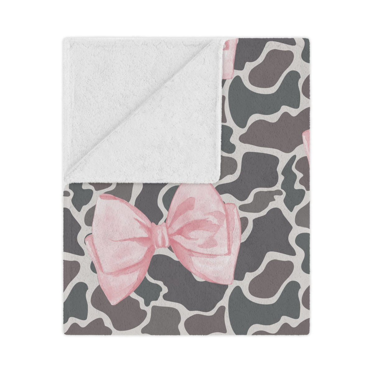 Pink Bow Duck Camo Blanket