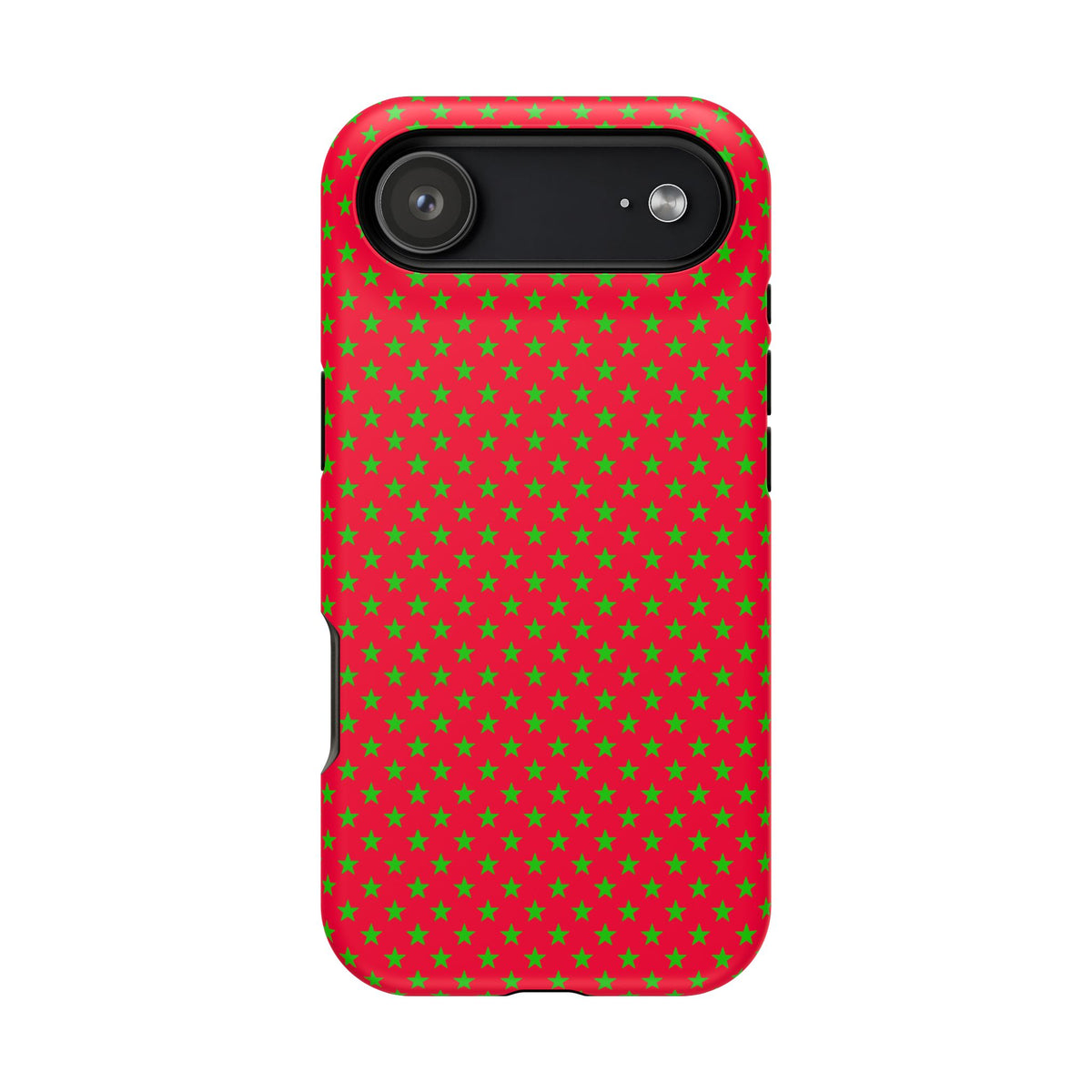 Festive Green Stars on Red MagSafe phone Case