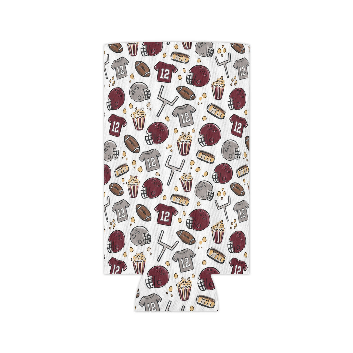 maroon football koozie