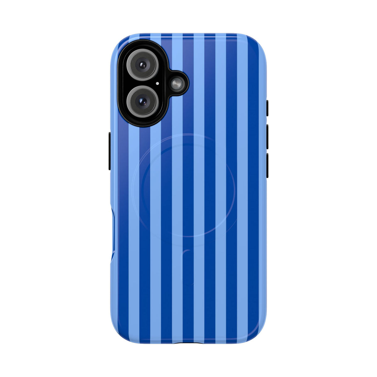 Striped Blue Magnetic Phone Case — Tough MagSafe-Compatible Protection
