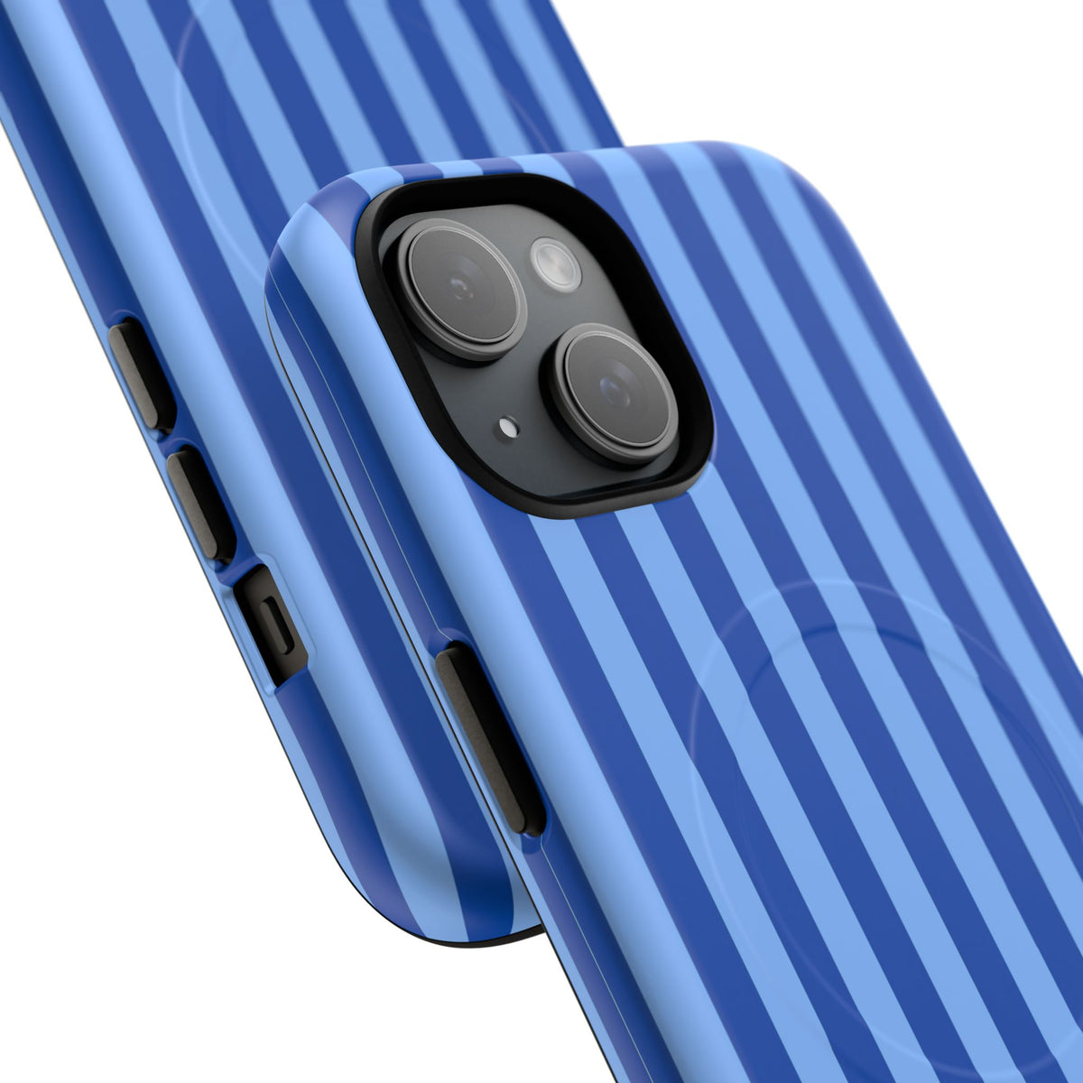 Striped Blue Magnetic Phone Case — Tough MagSafe-Compatible Protection
