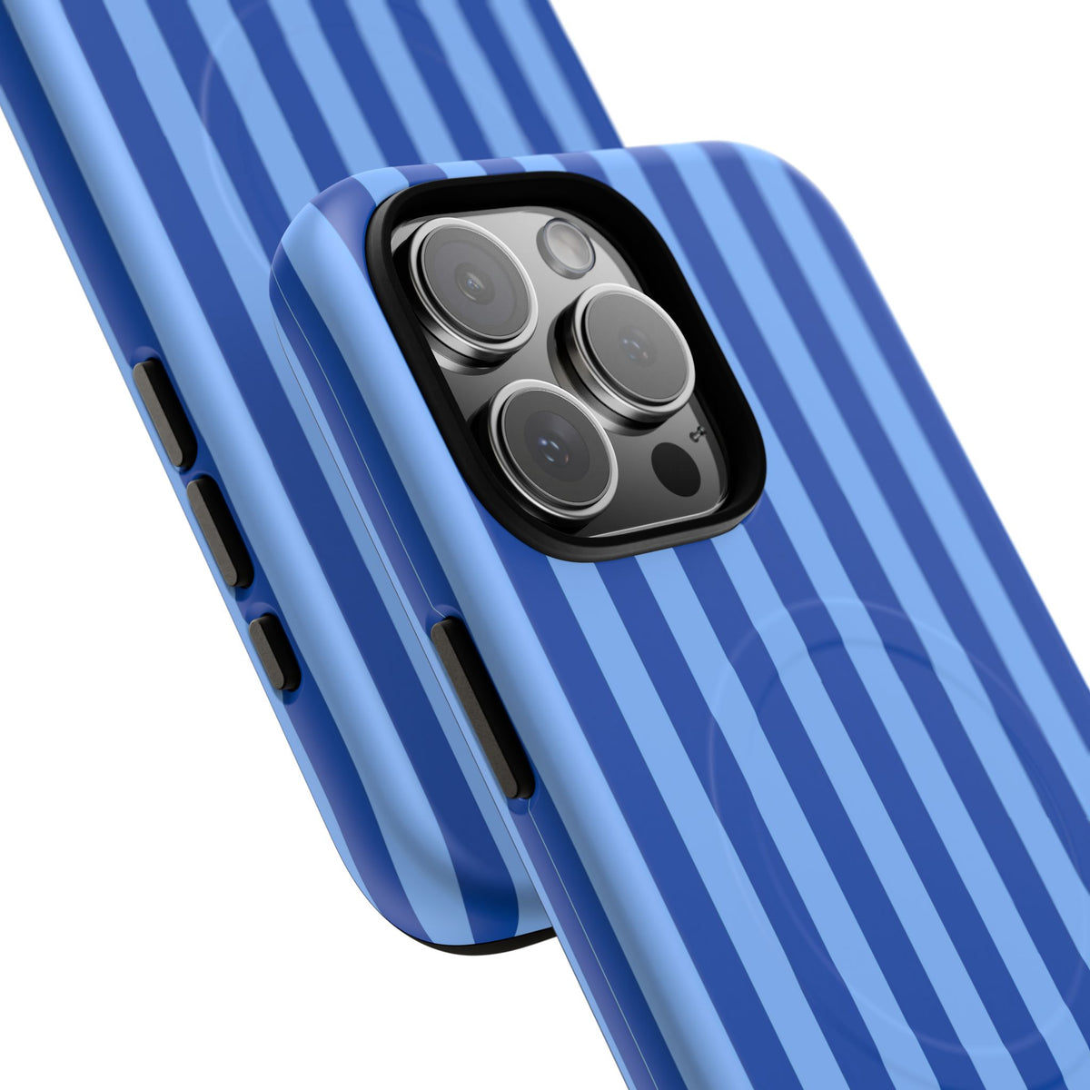 Striped Blue Magnetic Phone Case — Tough MagSafe-Compatible Protection