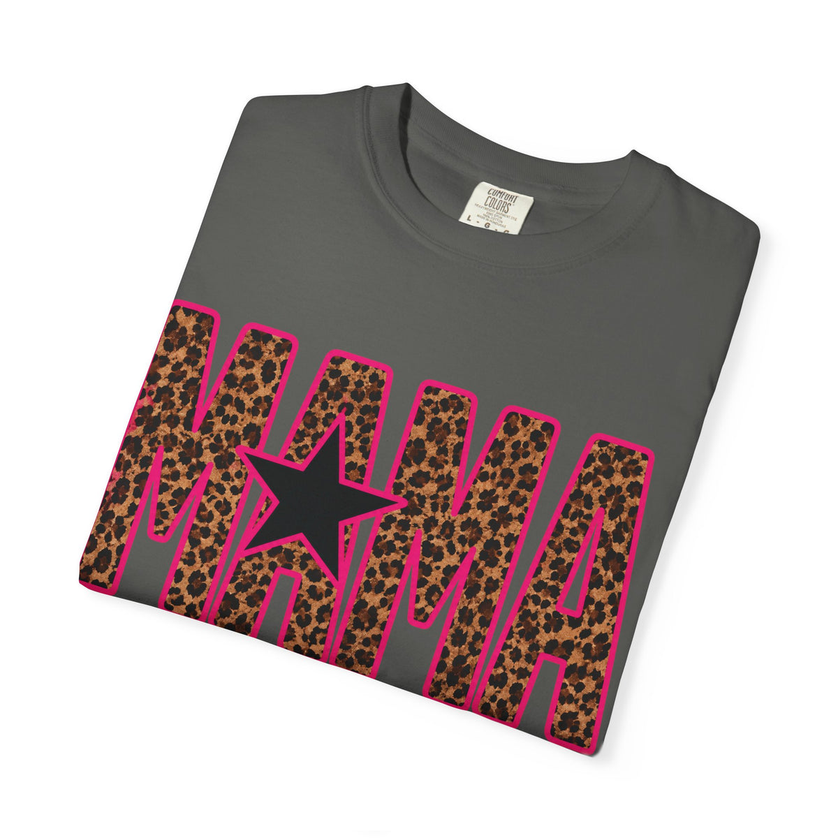 MAMA cheetah pink t shirt ( Comfort Colors)