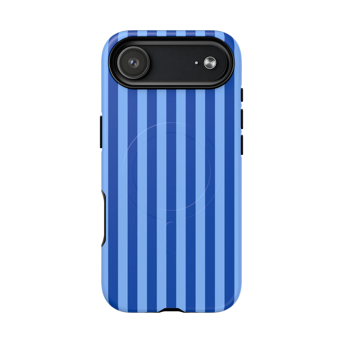 Striped Blue Magnetic Phone Case — Tough MagSafe-Compatible Protection