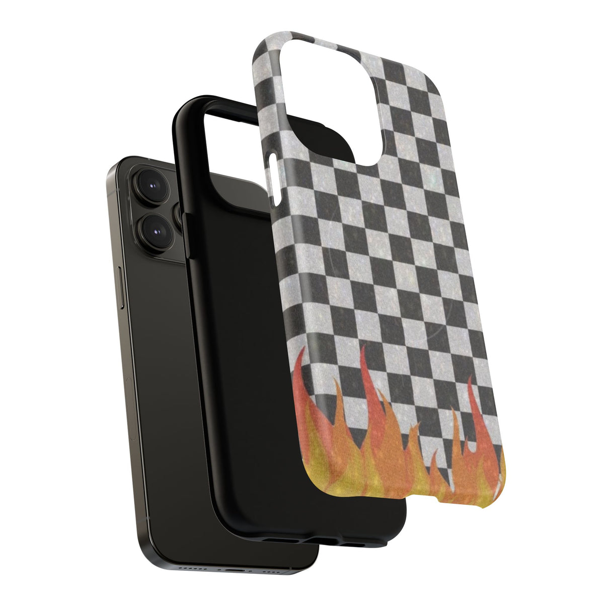 Checkered Flame Phone Case