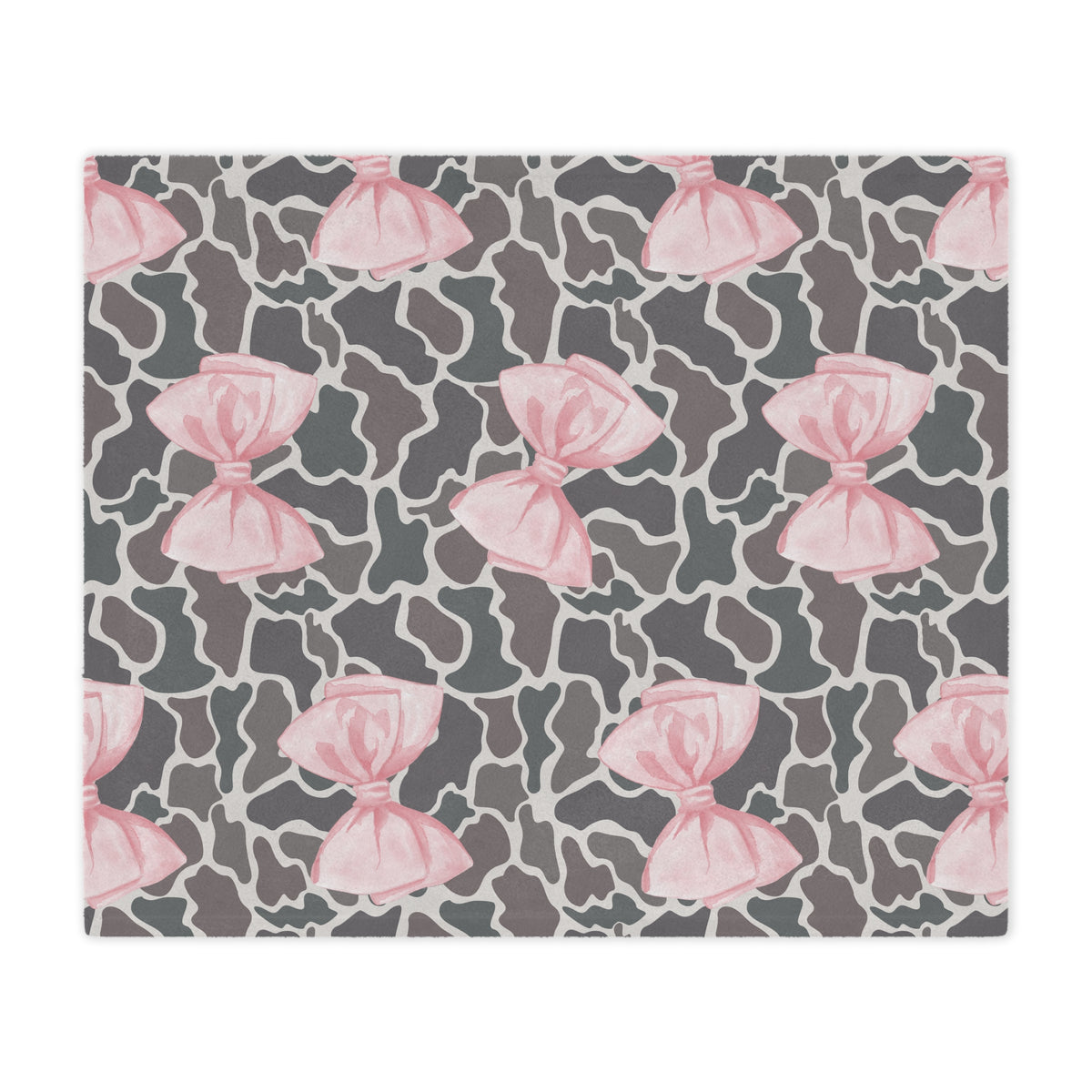 Pink Bow Duck Camo Blanket