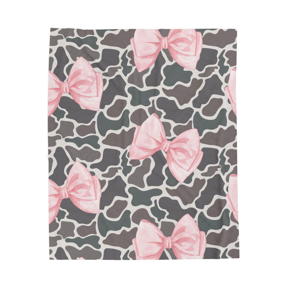 Pink Bow Camo Blanket