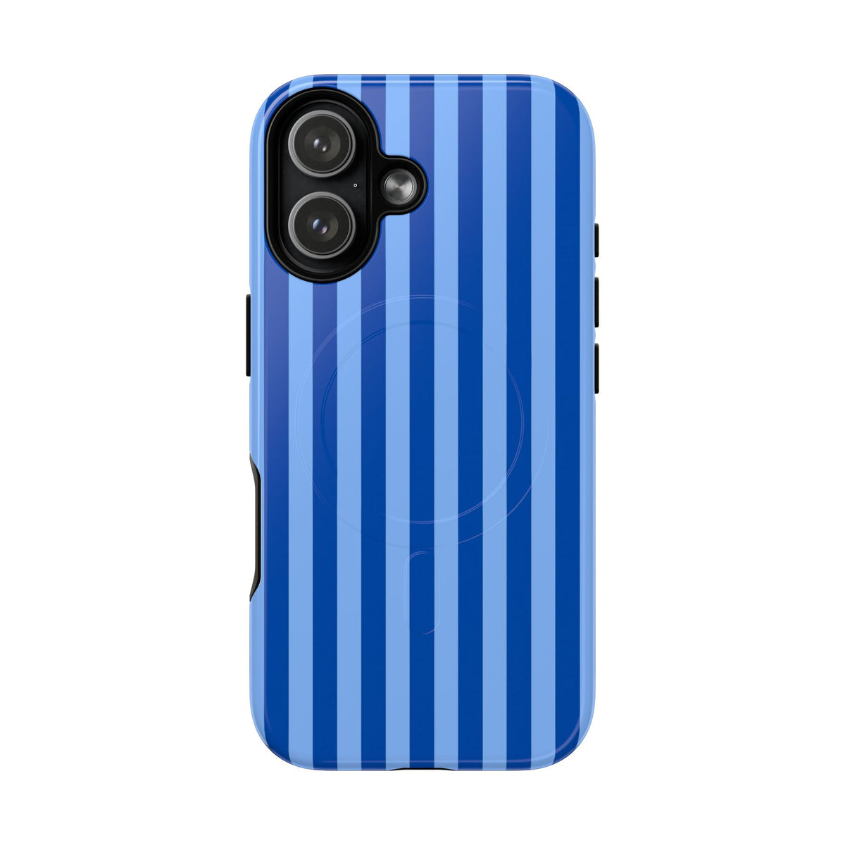 Striped Blue Magnetic Phone Case — Tough MagSafe-Compatible Protection