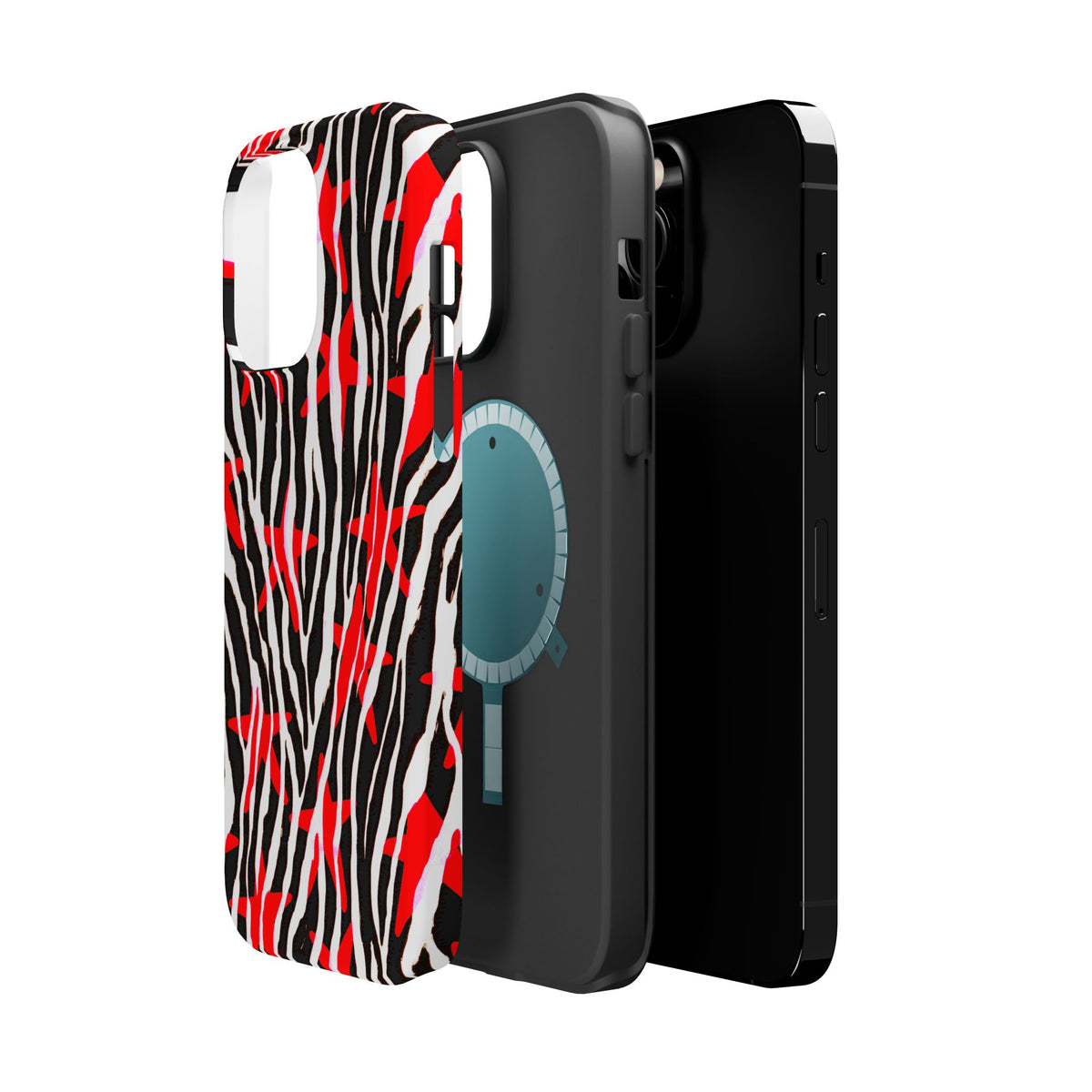 Red & Black Zebra MagSafe Phone case