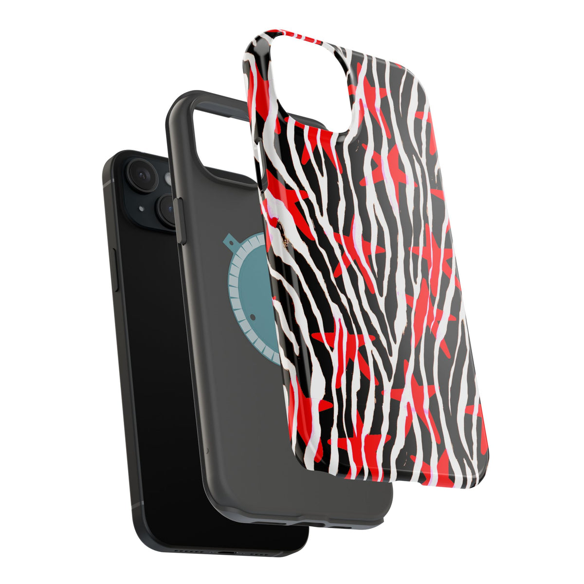 Red & Black Zebra MagSafe Phone case
