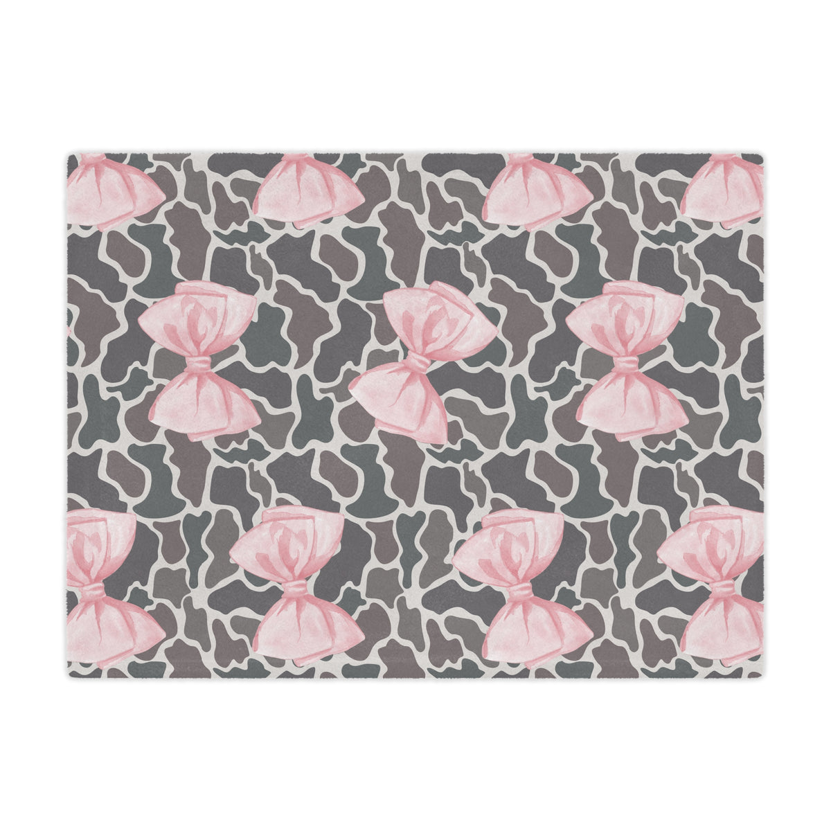 Pink Bow Duck Camo Blanket