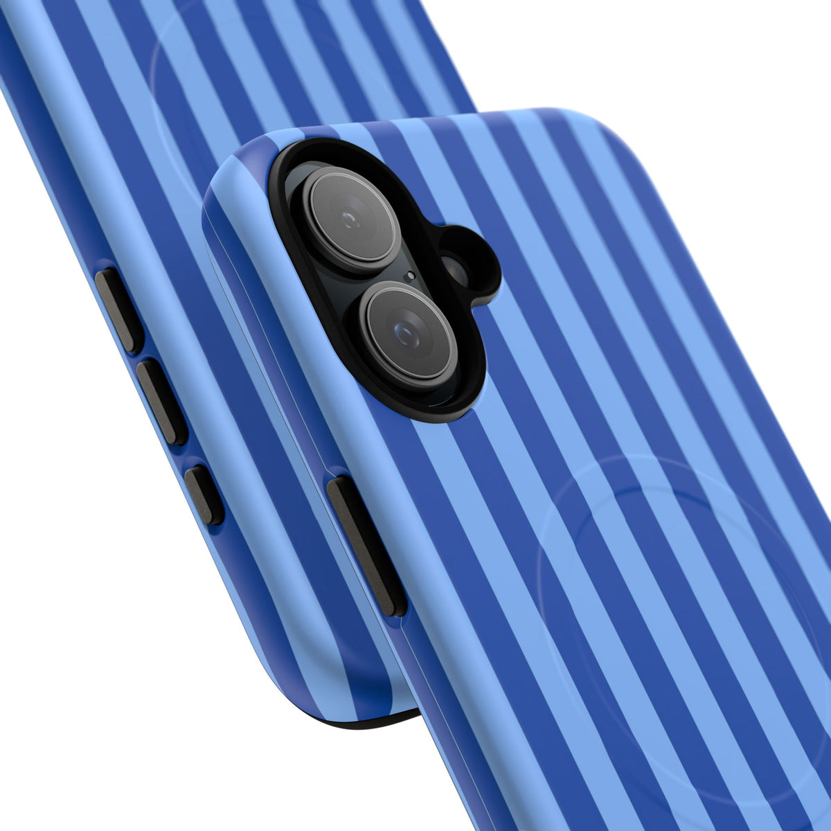 Striped Blue Magnetic Phone Case — Tough MagSafe-Compatible Protection