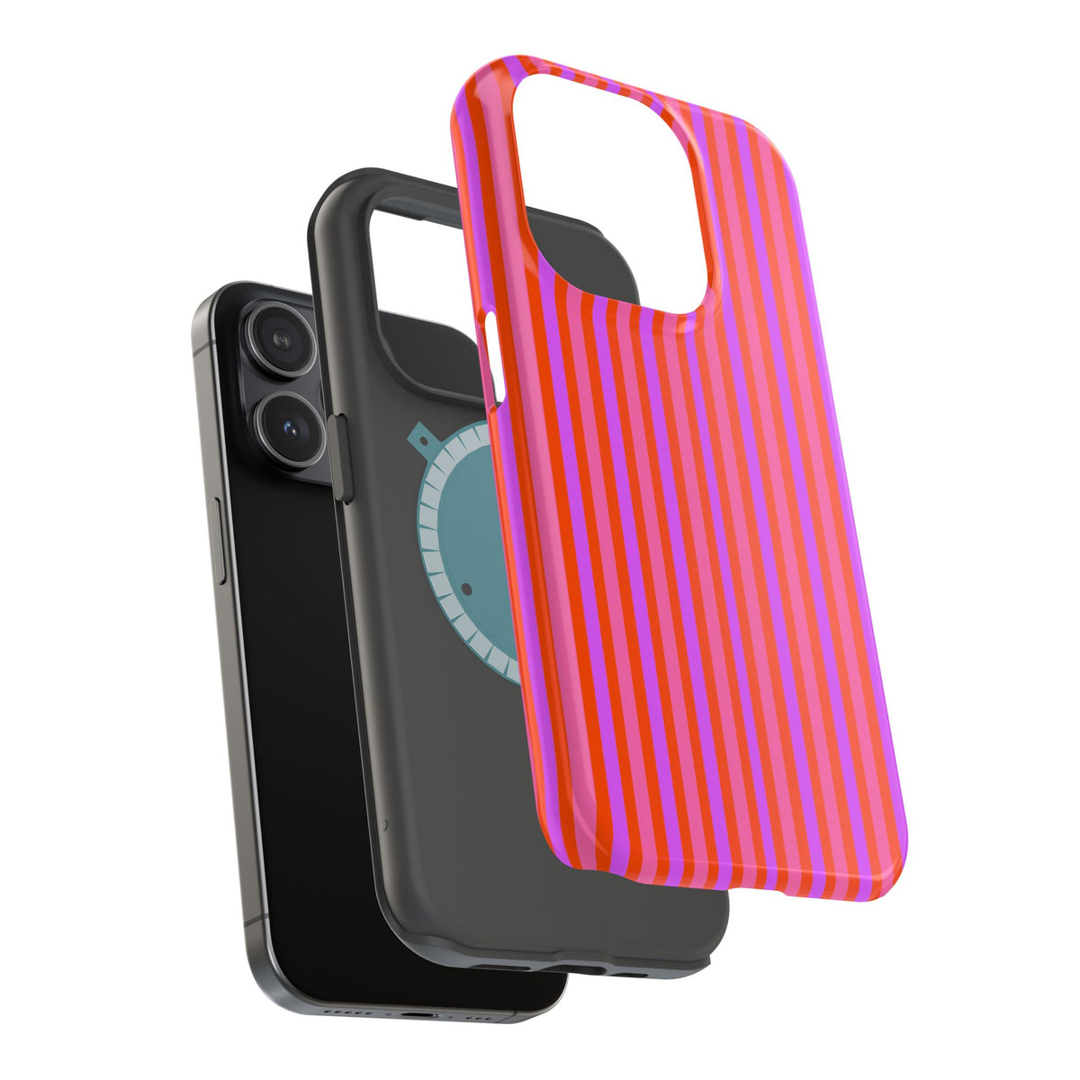 pink and red stripes MagSafe Phone Case