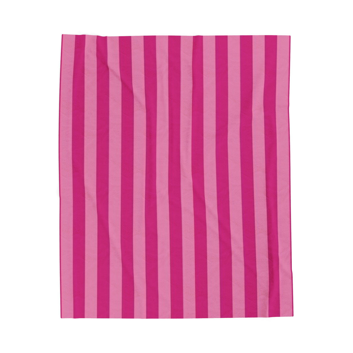 Pink Striped Plush Blanket – Velveteen Cozy Throw for Home & Travel