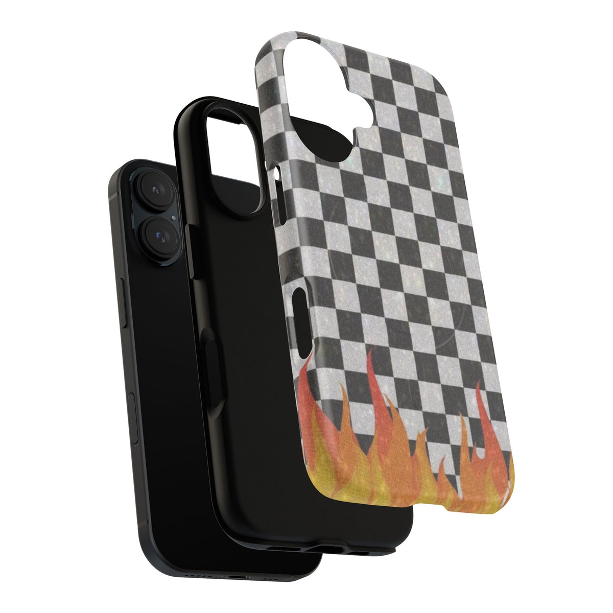 Checkered Flame Phone Case