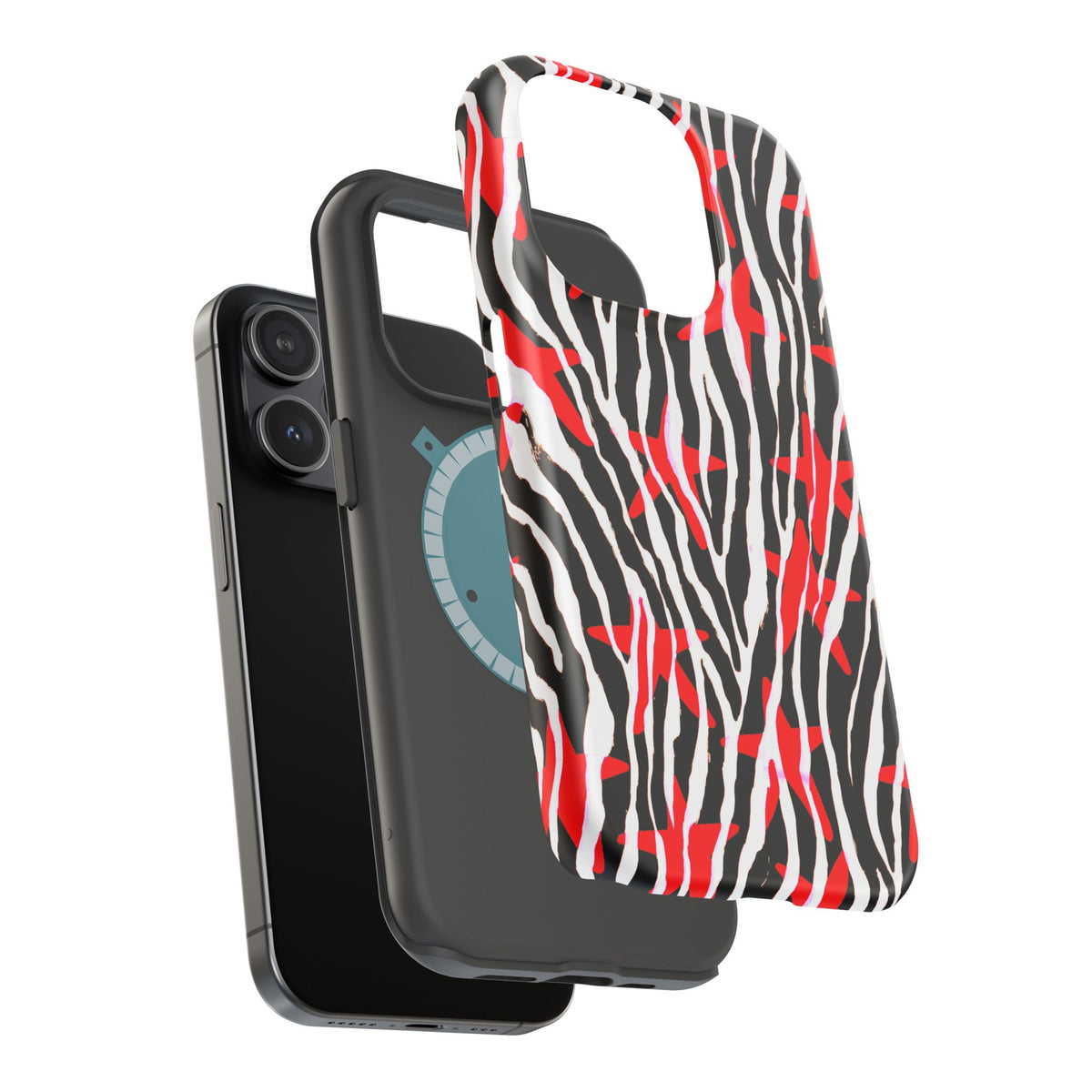 Red & Black Zebra MagSafe Phone case