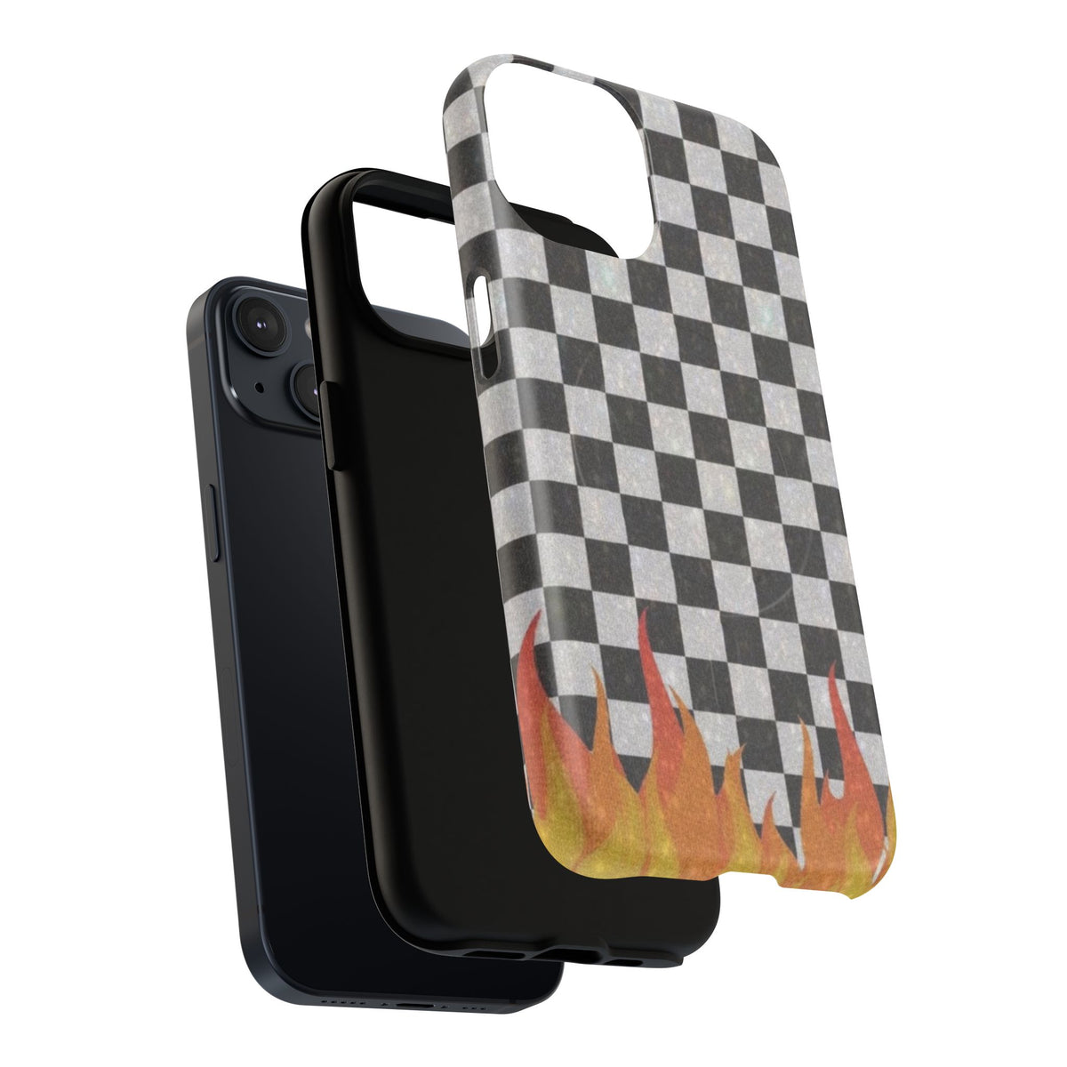 Checkered Flame Phone Case