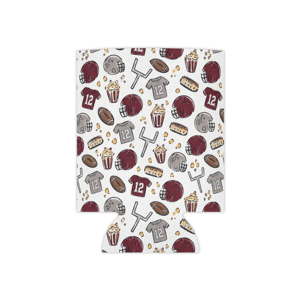 maroon football koozie