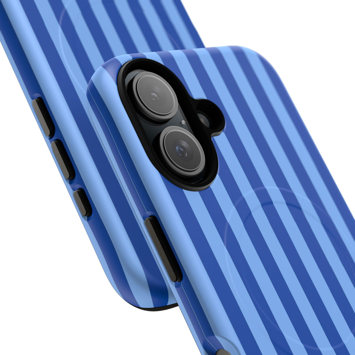 Striped Blue Magnetic Phone Case — Tough MagSafe-Compatible Protection