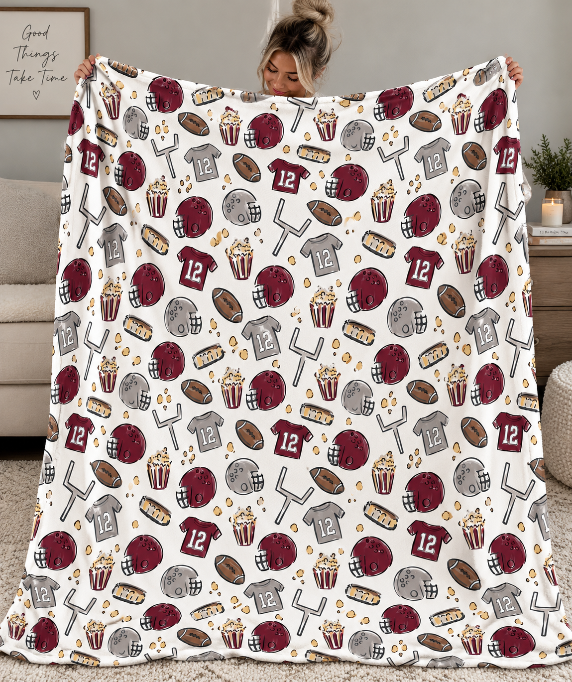 Custom Team Color Football Blanket 🏈