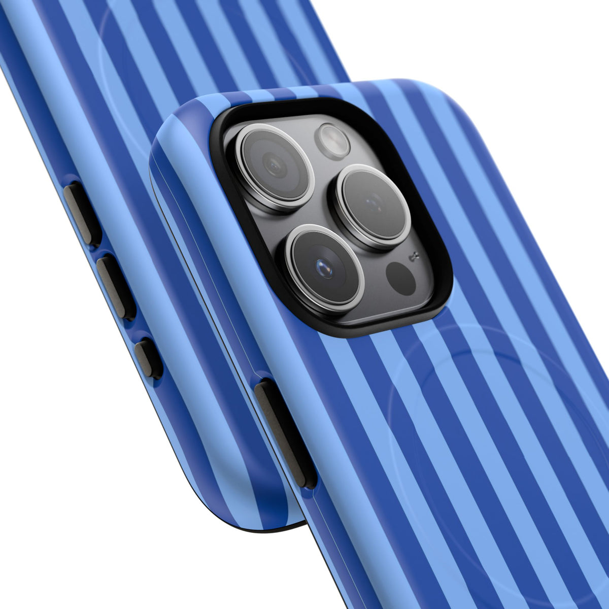 Striped Blue Magnetic Phone Case — Tough MagSafe-Compatible Protection