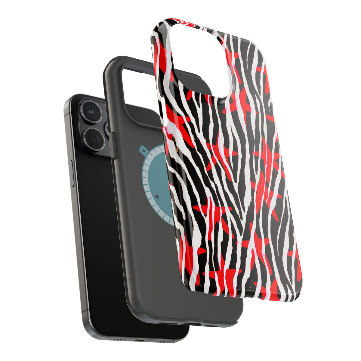 Red & Black Zebra MagSafe Phone case