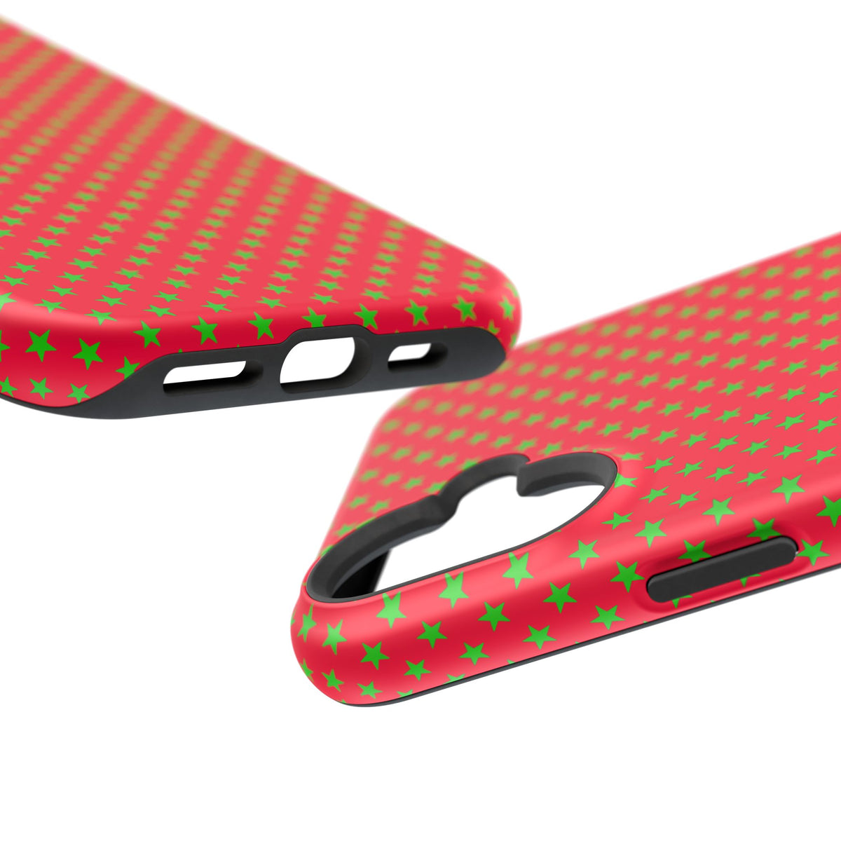 Festive Green Stars on Red MagSafe phone Case