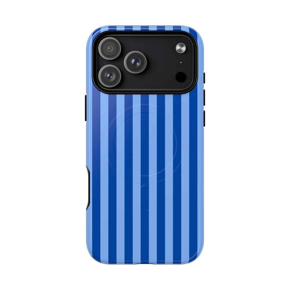 Striped Blue Magnetic Phone Case — Tough MagSafe-Compatible Protection