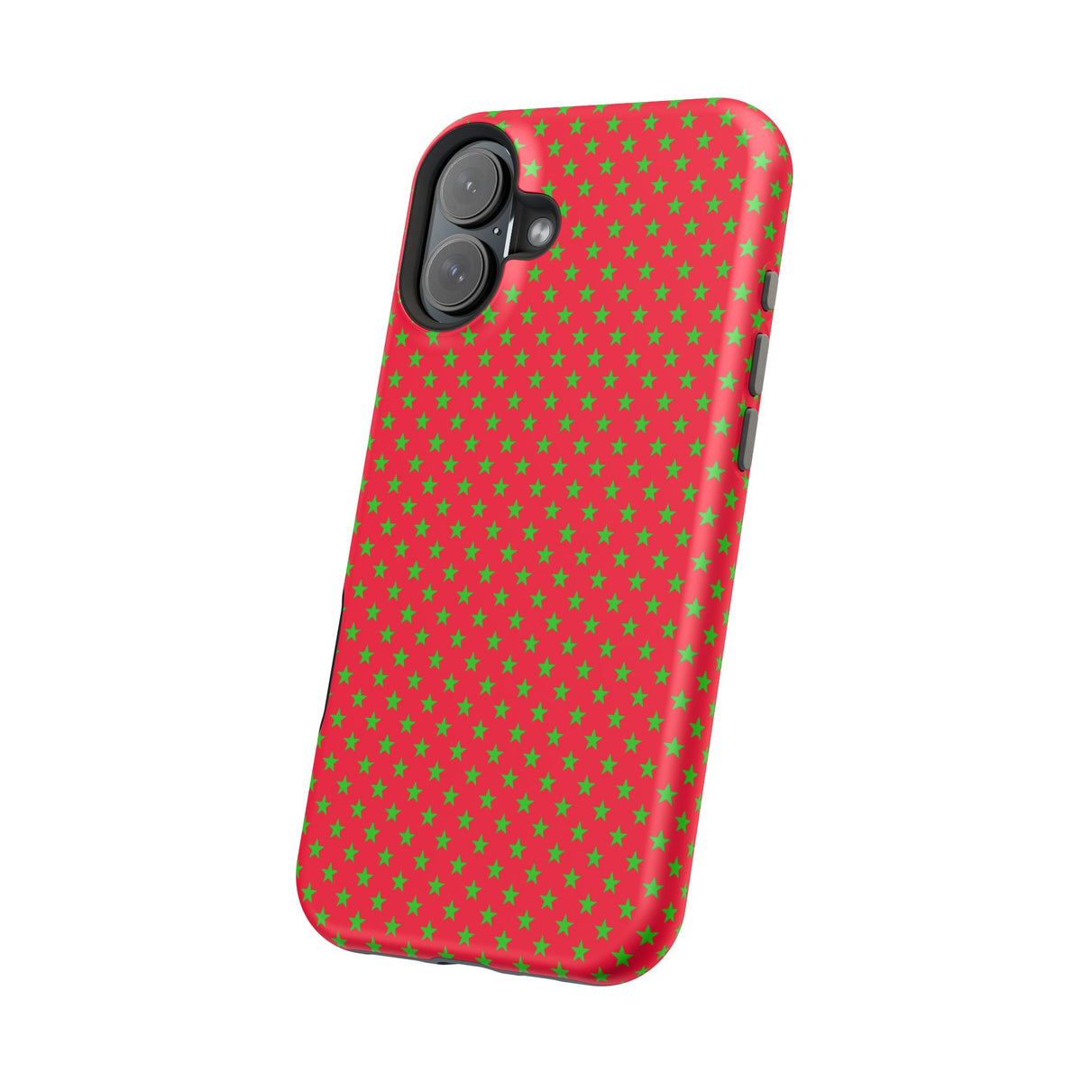 Festive Green Stars on Red MagSafe phone Case