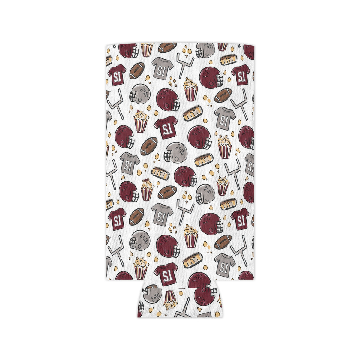 maroon football koozie