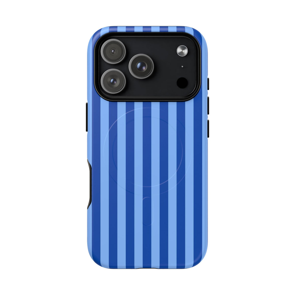 Striped Blue Magnetic Phone Case — Tough MagSafe-Compatible Protection