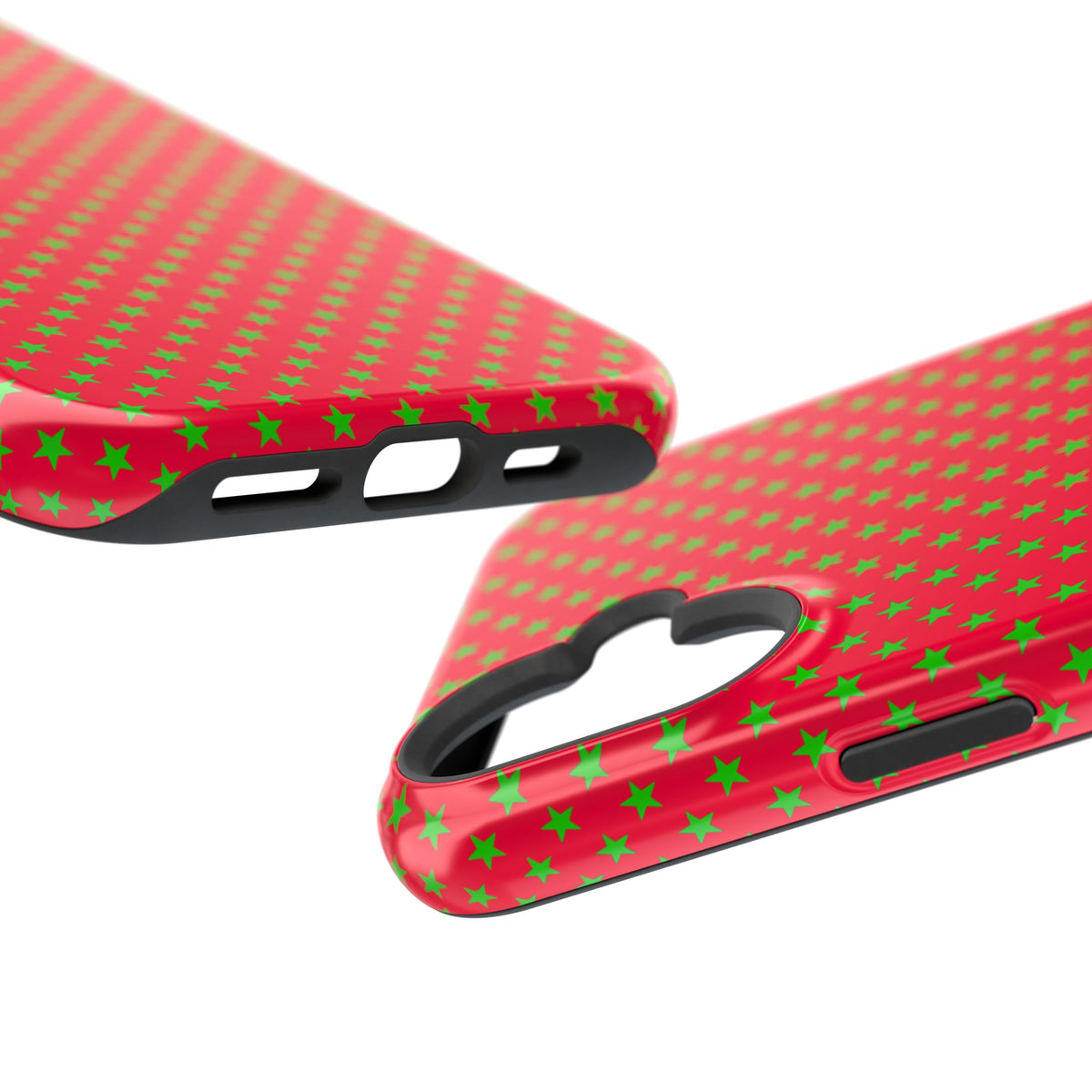 Festive Green Stars on Red MagSafe phone Case