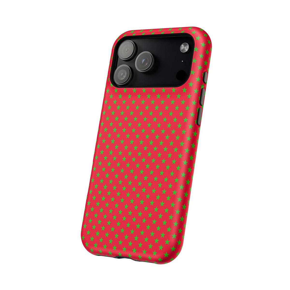 Festive Green Stars on Red MagSafe phone Case