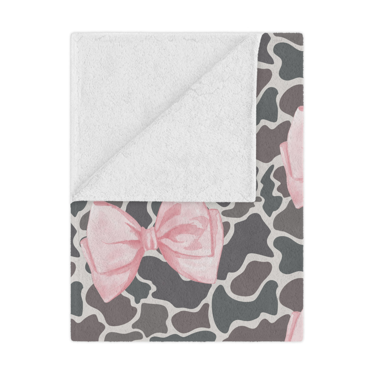 Pink Bow Duck Camo Blanket