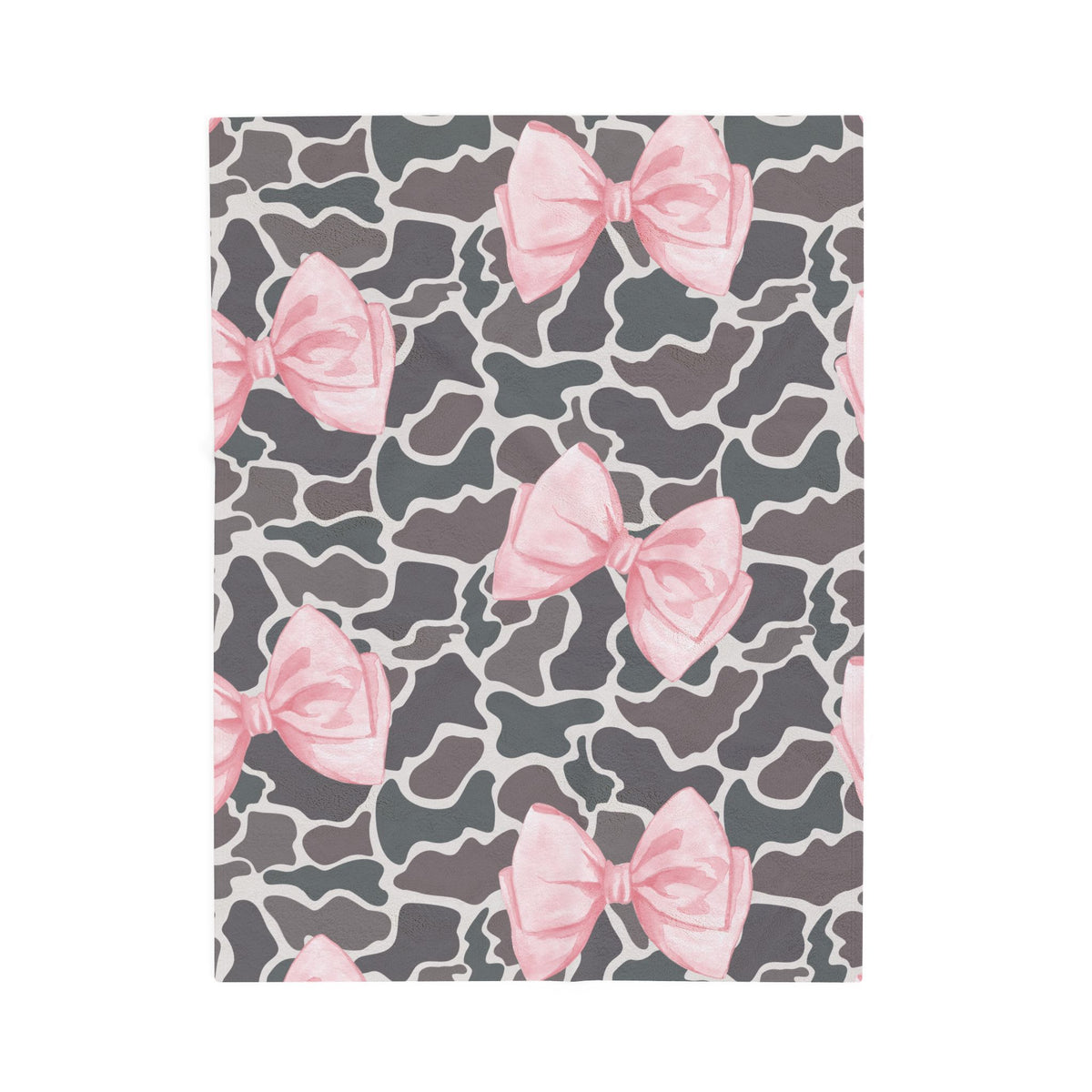 Pink Bow Camo Blanket