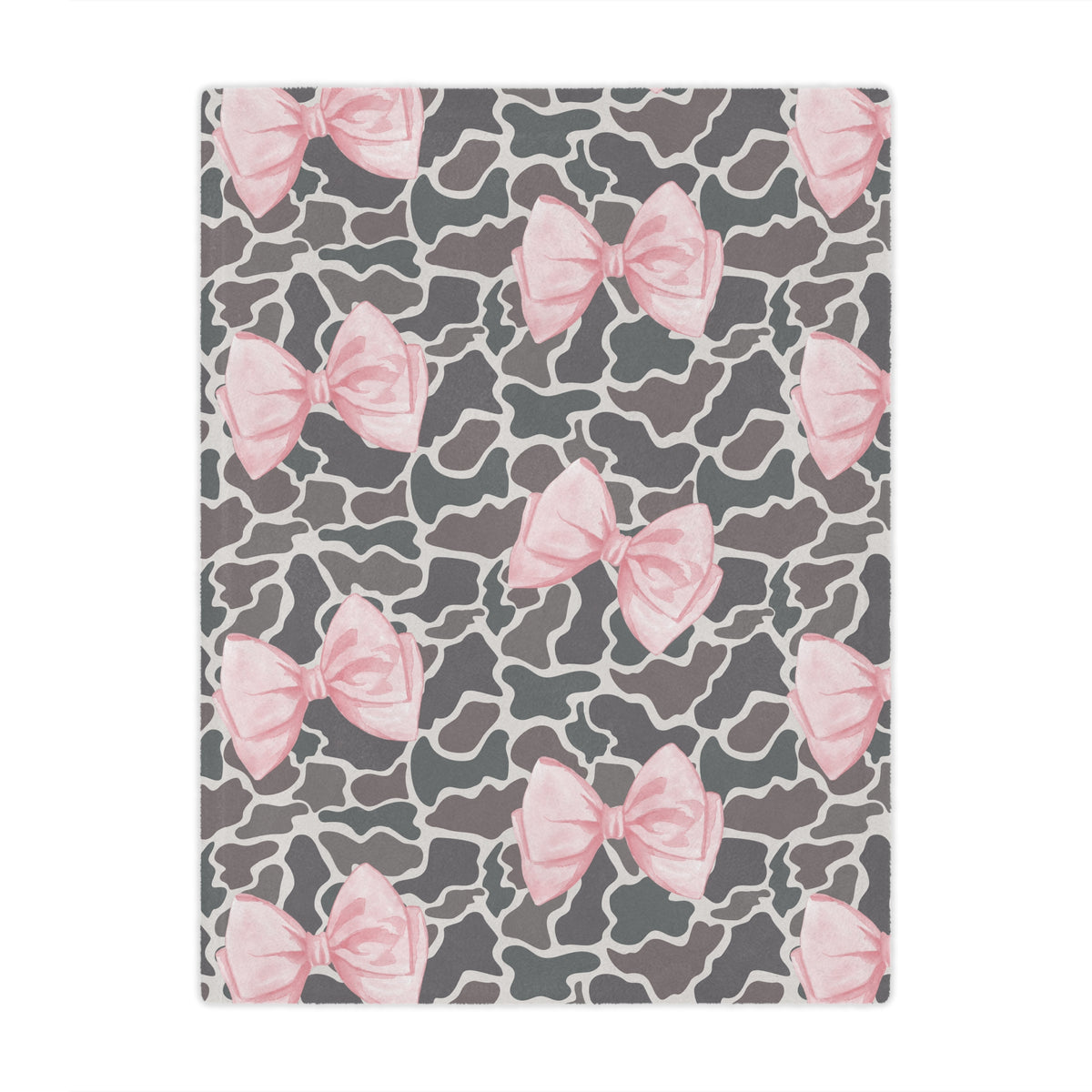 Pink Bow Duck Camo Blanket
