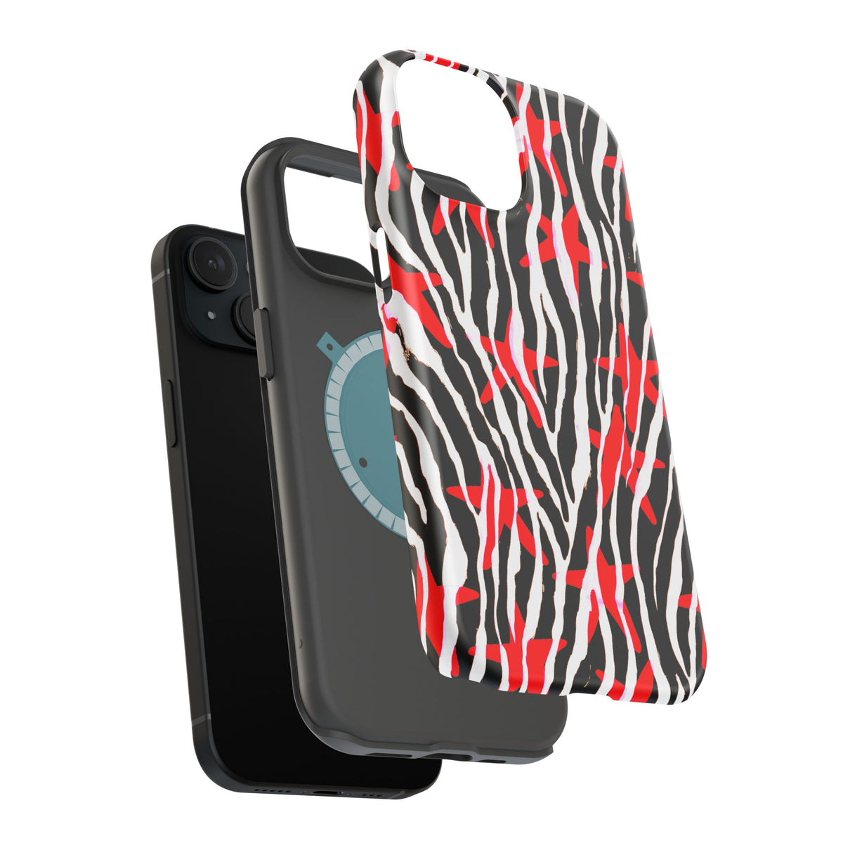 Red & Black Zebra MagSafe Phone case