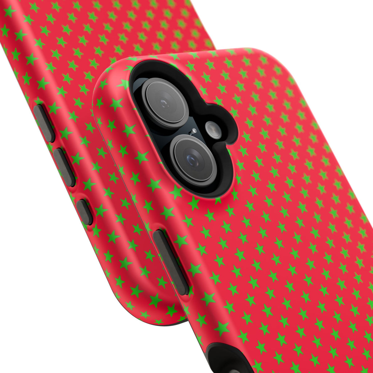 Festive Green Stars on Red MagSafe phone Case