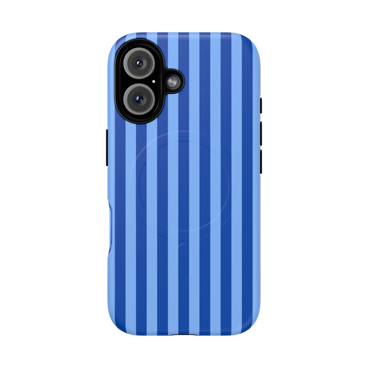 Striped Blue Magnetic Phone Case — Tough MagSafe-Compatible Protection