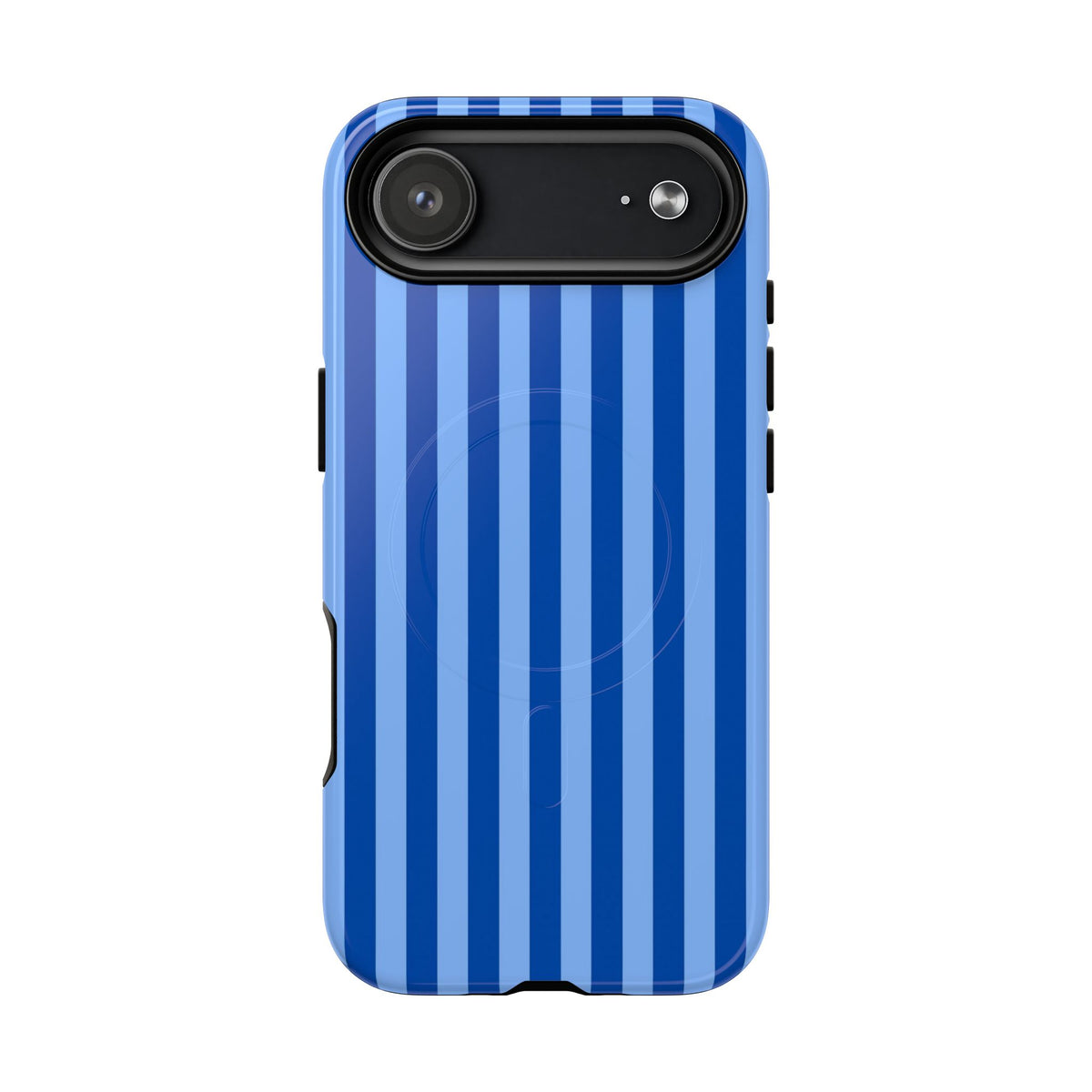Striped Blue Magnetic Phone Case — Tough MagSafe-Compatible Protection