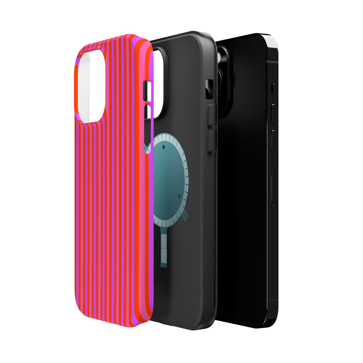 pink and red stripes MagSafe Phone Case