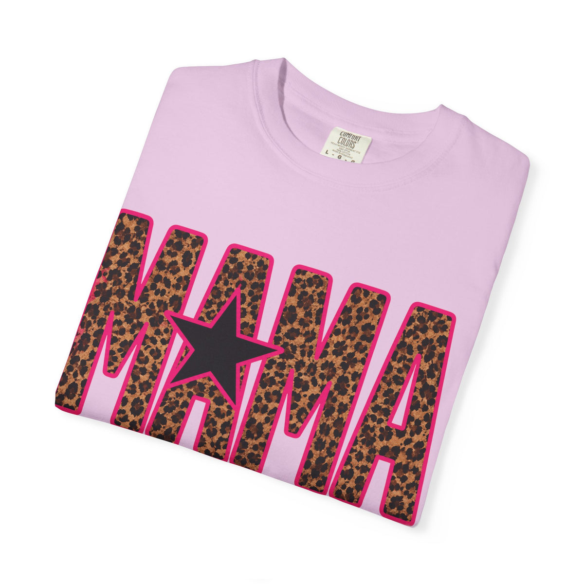 MAMA cheetah pink t shirt ( Comfort Colors)