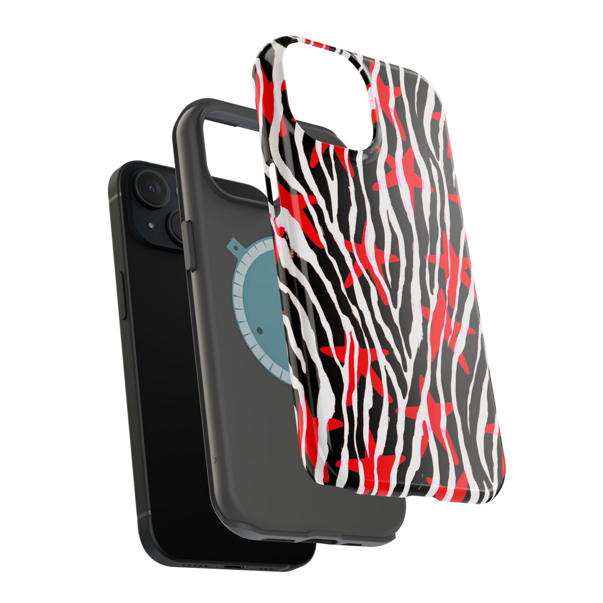 Red & Black Zebra MagSafe Phone case