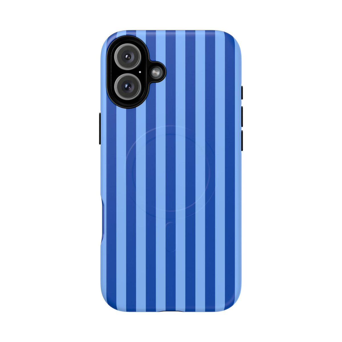 Striped Blue Magnetic Phone Case — Tough MagSafe-Compatible Protection