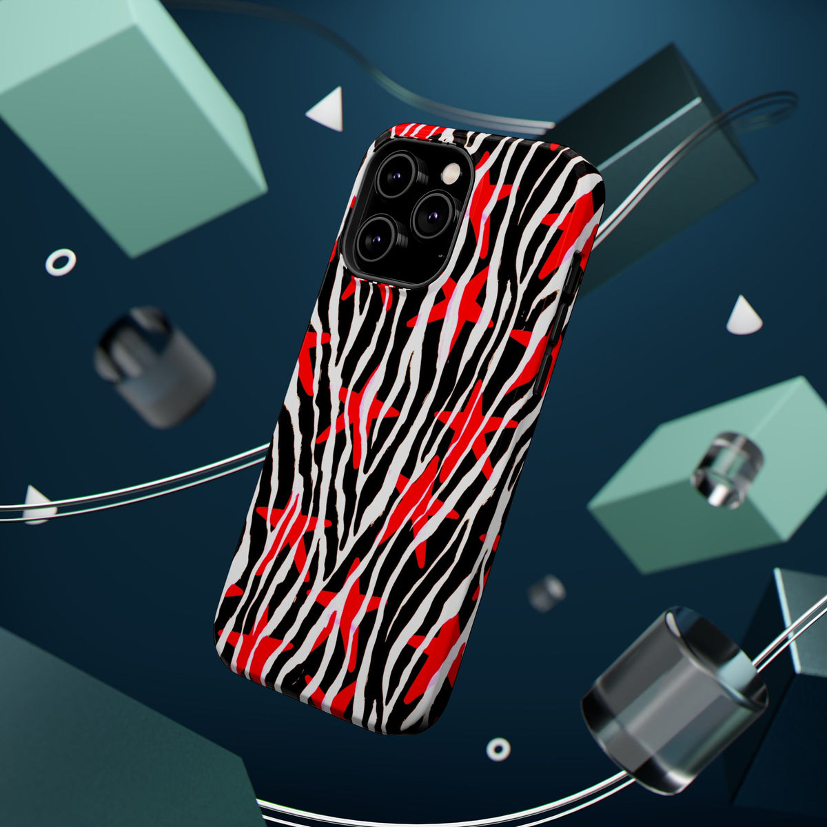 Red & Black Zebra MagSafe Phone case