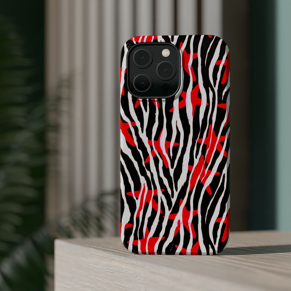 Red & Black Zebra MagSafe Phone case