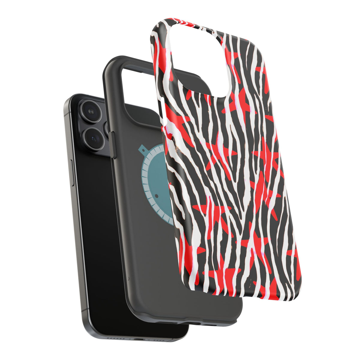 Red & Black Zebra MagSafe Phone case